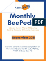 Monthly Current Affairs PDF - General Knowledge For This Month 1st September - 30th September 2021 - IXambee Beepedia