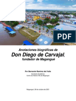 Anotaciones Biográficas de Diego de Carvajal, Fundador de Magangue