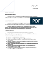 Chapter One Summary Basic Assessment Concepts