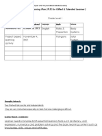 Personalized Learning Plan (PLP) For Gifted & Talented Learner)