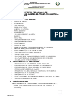 Prendas Personales de Caballeros Cadetes Primer Año