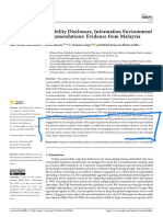 Corporate Responsibility Disclosure, Information Environment and Analysts' Recommendations: Evidence From Malaysia