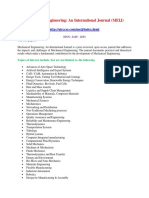 Mechanical Engineering: An International Journal (MEIJ)