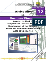 Activity Sheet In: Business Finance