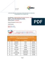 Liste Convoque Ingénieurs Et Cadres 2021