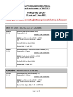 E21-Horaire Des Cours Trimestre Court