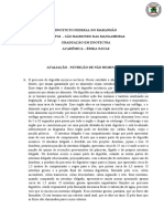 Avaliação - Nutrição de Não Ruminantes