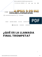 ¿QUÉ ES LA LLAMADA FINAL TROMPETA - Iglesia Apocalipsis 3 - 20 Inc