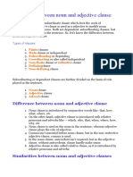 Difference Between Noun and Adjective Clause