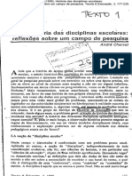 CHERVEL, Andre. A Historia Das Disciplinas Escolares