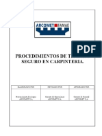 Procedimientos de Trabajo en Carpinteria ARCOMET S.A.