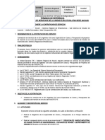 TDR Especialista en Costos y Presupuestos