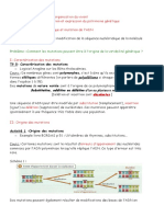 Thème 1, Chap3 Varaibilité Genetique Et Mutation