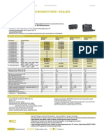 Subminiature Microswitches - Sealed: Main Specifications