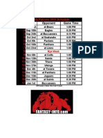 Falcons Schedule