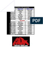 Raiders Schedule