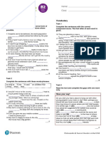 UNIT 4: Language Test A: Grammar Vocabulary