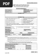 JOINT Initial and Final Review Form: Office of The University Legal Counsel (OULC)