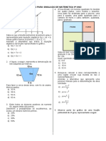 Simulado de Matemática Bloco II 9º Ano