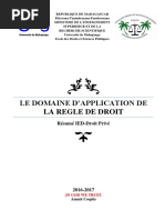 Le Domaine D'application de La Regle de Droit