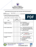 FM CID 004 Monitoring and Evaluation Tool For Basic Education Program