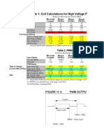 Table 1: Coil Calculations For High Voltage Power Supply