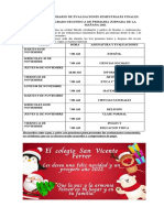 Horario de Evaluaciones Segundo B Evaluaciones Finales