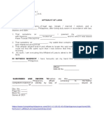 Affidavit of Loss (Pawn Ticket)