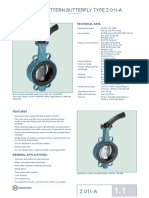 Butterfly Valve Ebro Zo11 A Wafer Type Technical Datasheet