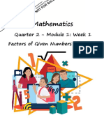 Mathematics: Quarter 2 - Module 1: Week 1 Factors of Given Numbers Up To 100