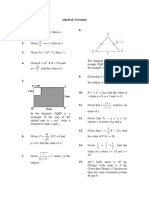 Basic Math - Algebraic Formulae