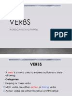 Verbs: Word Classes and Phrases