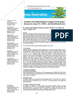 Isolation and Standardization of Gingerol From Ginger Rhizome by Using TLC, HPLC, and Identification Tests