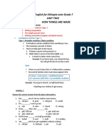 English For Ethiopia Note Grade 7 Unit Two How Things Are Made