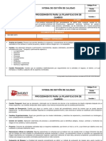 P-05 Procedimiento para Planificacion de Cambios