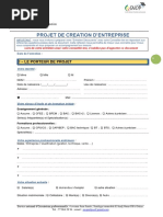 Fiche Projet de Creation D Entreprise Dossier Modele