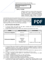 Edital Concurso Prefeitura Curitiba