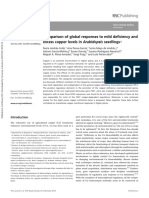 Comparison of Global Responses To Mild Deficiency and Excess Copper Levels in Arabidopsis Seedlings