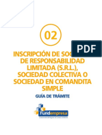 157 - Inscripcion de Sociedad de Responsabilidad Limitada SRL Sociedad Colectiva o Sociedad en Comandita Simple 2