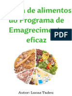 A Lista de Alimentos Do Programa de Emagrecimento Eficaz