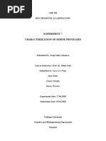 Experiment 7 Characterization of Serine Proteases: GBE 302 Biochemistry Ii Laboratory