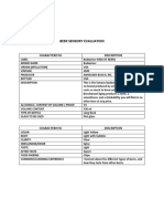 Beer Sensory Evaluation: Characteristic Description