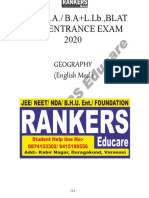 BHU-B.A./ B.A+L.Lb.,BLAT Clat Entrance Exam 2020 Geography (English Med.)