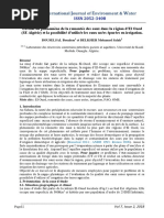 Gestion Du Phénomène de La Remontée Des Eaux Dans La Région D'el Oued (SE Algérie) Et La Possibilité D'utilisée Les Eaux Usées Épurées en Irrigation