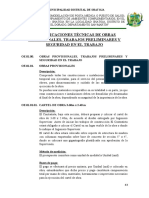 2.2.a ESPECIFICACIONES TECNICAS ESPECÍFICAS DE OBRAS PROVISIONALES, TRABAJOS PRELIMINARES Y SST - SHATOJA