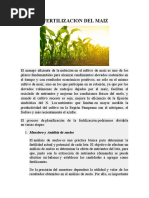 Plan de Fertilizacion Del Maiz