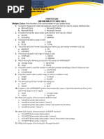 Excel Chapter Quiz