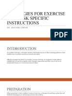 Strategies For Exercise and Task Specific Instructions: Dr. Aroosha Abrar