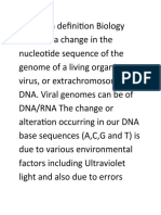 Mutation Definition Biology Refers To A Change in The Nucleotide Sequence of The Genome of A Living Organism