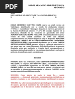 Demanda Ordinaria Laboral de Alfonso Henao Villazon Vs Distrienvios